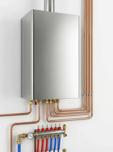 High-efficiency boiler and radiant heating install by Mario Plumbing & Heating